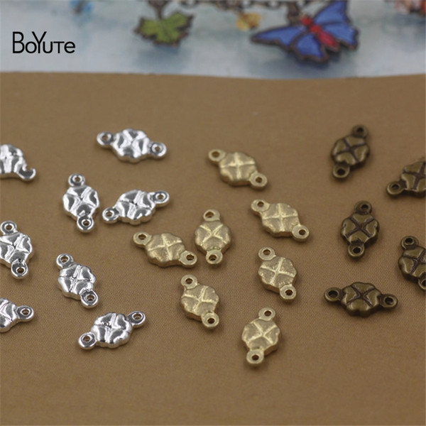 BoYuTe 200Pcs 9*5MM HOT Sale Metal Brass Clover shape Connector Charms DIY Connectors for Jewelry Making