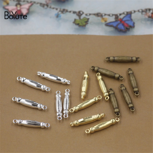 BoYuTe 100Pcs 17*3MM 3 colour HOT Sale Pure brass metal Connector Charms DIY Jewelry Findings Components