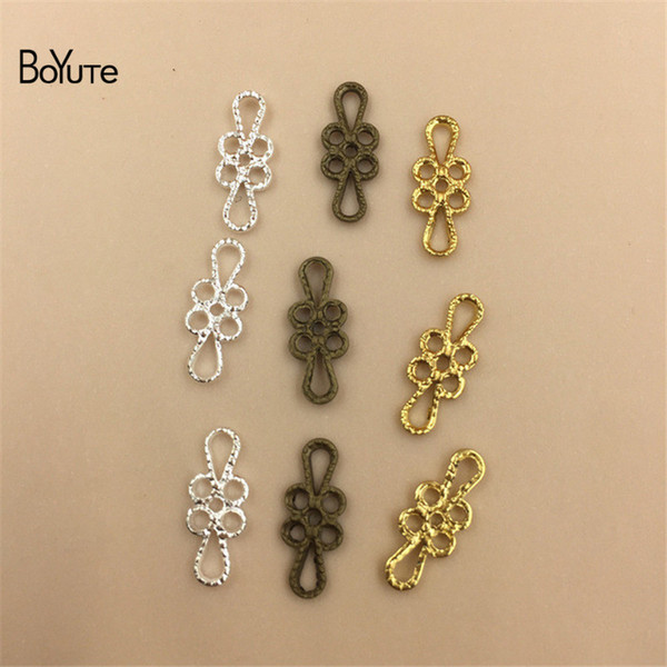 BoYuTe 100 Pcs 15*6 MM Metal Brass Carved Rose Flower Connector DIY Hand Made Jewelry Accessories