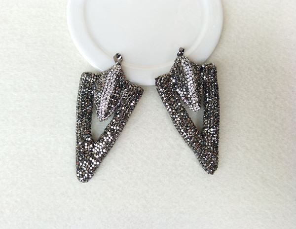 5 Pcs arrowhead Pendant,Pave Rhinestone Crystal Caps Charms,DIY Jewelry necklace earrings Jewelry making supplies PD567