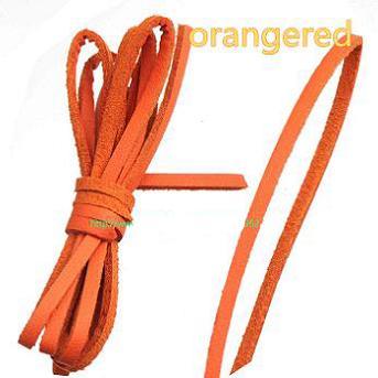 Flat Leather Cords 3mm Width Narrow Orange Single Velvet Pu Imitate Braid String Thread DIY Necklace Bracelet Handmade Jewels Components 30m