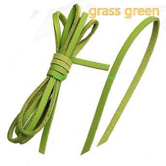 Braided Cords For Jewelry Making 3mm Leather Single Velvet Pu Imitate Ropes Thread Narrow Flat Candy Grass Green DIY Fashion Components 30m