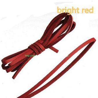 DIY Necklaces Choker Bracelets Rope 3mm Flat Leather Cords Single Velvets Pu Imitate Candy Color Dark Red Narrow Fashion Jewelery Parts 30m