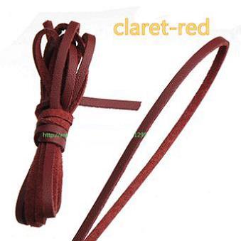 Cords 3mm Flat Narrow Leather Ropes Single Velvet Pu Imitate DIY Valentine's Day Keychains Necklaces Bracelets Making Jewels Accessories 30m