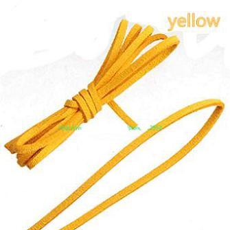 Bracelets Ropes Flat Narrow Leather Cords Double Velvets Pu Imitate DIY Key Chains Necklaces Crafts Made Yellow Fashion Jewelry Material 30m