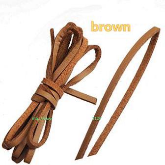 Brown Cords DIY Necklaces Choker Collar Multi Bracelets 3mm Flat Narrow Leather Braid Thread Single Velvet Imitate PU Rope Jewelry Parts 30m