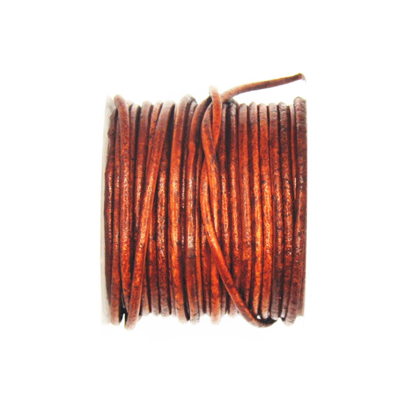 Distressed Brown Color Soft Round Genuine Jewelry Leather Cord Leather Rope Necklace making