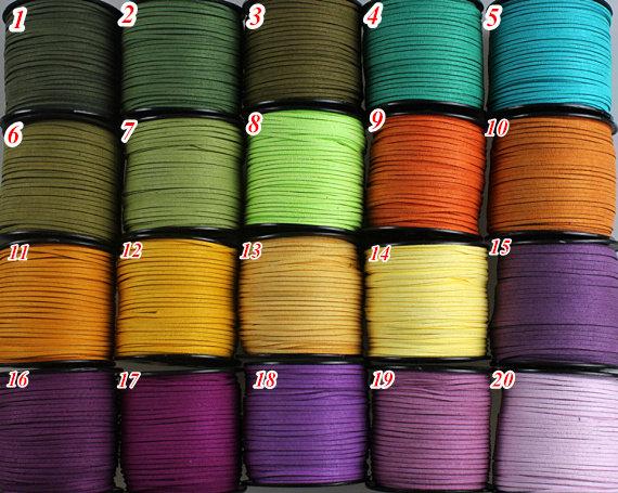 3mm Flat Faux Suede Leather Cord,DIY Leather String Cord Supplies,Faux Suede Lace,Vegan Suede Cord