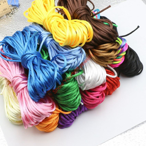 20yard Soft Satin Rattail Silk Macrame Cord Nylon Kumihimo Shamballa For Diy Bracelet Necklace Jewelry Findings Accessories 2mm