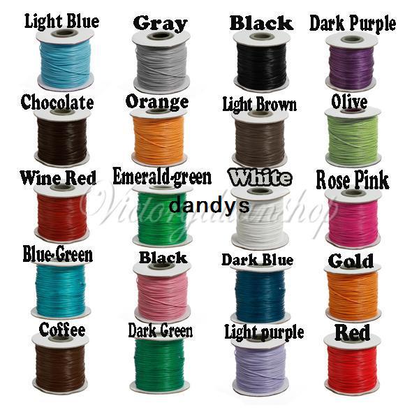 Waxed Cotton Cords For Wax Jewelry Making DIY Bead String Bracelet Sewing Leather Necklace 20 Colors 1mm 90 Meters FreeShipping,dandys