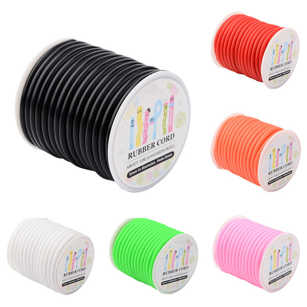 Approx 10.94yards(10m)/roll 5mm Silicone Rubber Cord Thread Wrapped Around Plastic Spool for DIY Necklace Bracelet Jewelry Craft