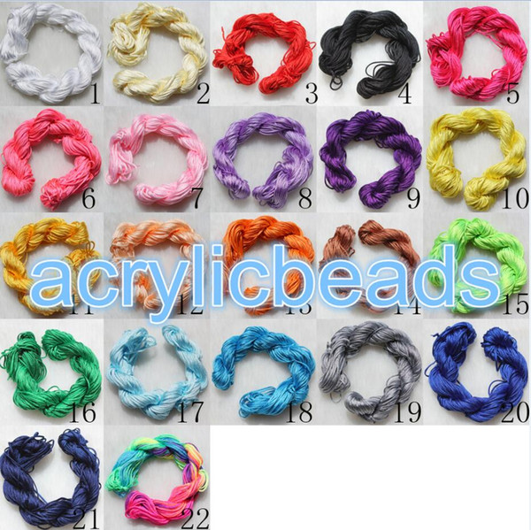 12M Colors 1.5mm Nylon Chinese Knotting Cord Shamballa Thread Braided Bracelet Beading Rattail Jewelry Making