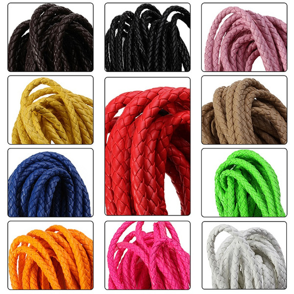 5m PU Braided Leather chains bracelets Beading Wholesale Cord Wire String Rope Chain Fashion Lots Jewelry Mixed Type DIY Charms Bracelets