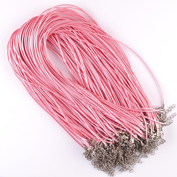 300 pcs,1.5mm Wax Leather Snake chains Beading Rope Wire 45+5cm Cord String Extender bracelet Chain Lobster Clasp DIY Rope for jewelry