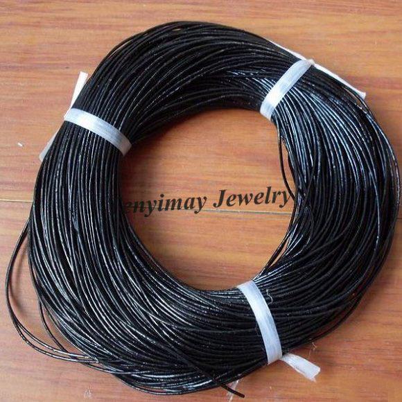 Genuine Leather Cords 1.5mm Black Color For DIY Wholesale 100 Meters Free Shipping