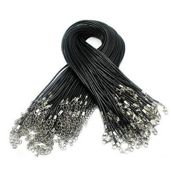 100pcs Hight Quality Black brown 1.5mm Braid lmitation Leather Wax Cord chain String Lace Rope For Necklace Jewelry Making