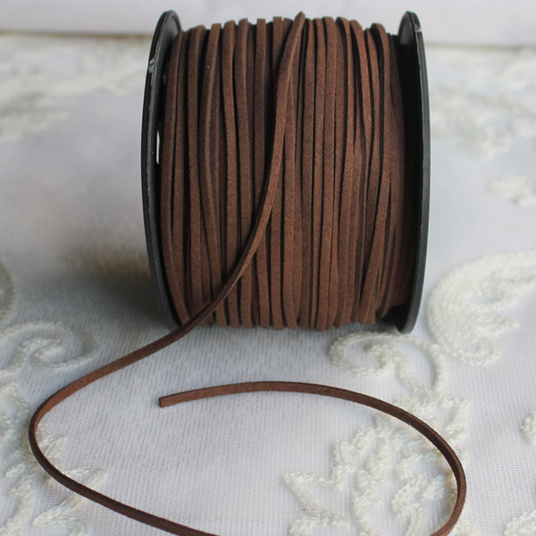 3mm Width 100 yards/roll Leather Lace Beading Thread Faux Suede Cord String with Roll Spool