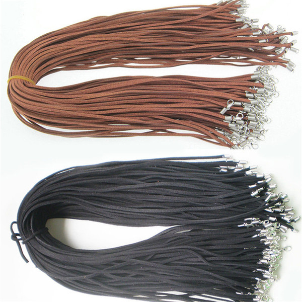 Suede Leather String Necklace Cord Jewelry Making DIY Collar Chain Jewelry 100pcs/Set Black Brown