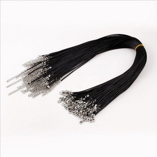 Cord Wire 100 pc 1.5mm 2mm Cheap Black Wax Leather Snake Necklace Beading Cord String Rope DIY Jewelry Findings Wholesale JF001