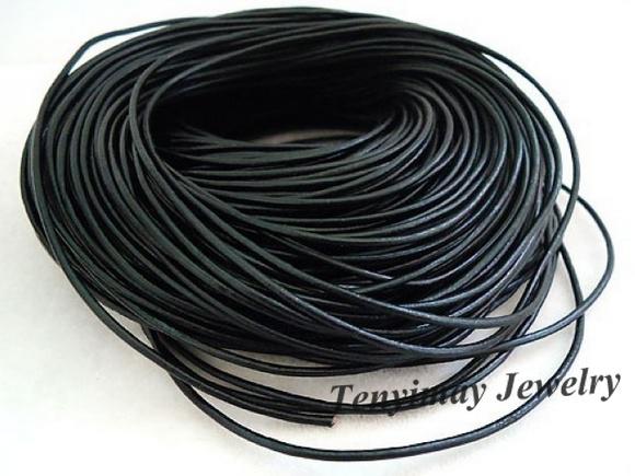 5mm Black Geguine Leather Cords For Necklace DIY Free Shipping 100 Meters Wholesale