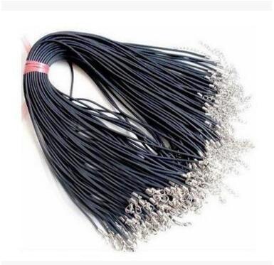 Black Wax Leather Snake Necklace 45cm Cord String Rope Wire Extender Chain with Lobster Clasp DIY Fashion jewelry component