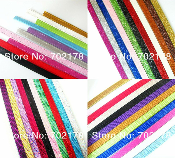 50pcs 8mm width 1m length mixed color pu leather DIY belt fit 8mm slide letter charm DIY accessory free shipping