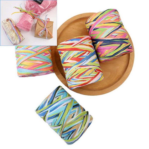 80M/roll DIY Raffia Cord Rope Paper Rope For DIY Gift Box Wrapping Decorative Handmade Accessories String Craft Gift