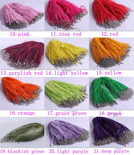 Organza Voile Ribbon root wax thread chiffon Pendants Fashion Cute 21Colors Chains 3+1 Jewelry DIY no pendant