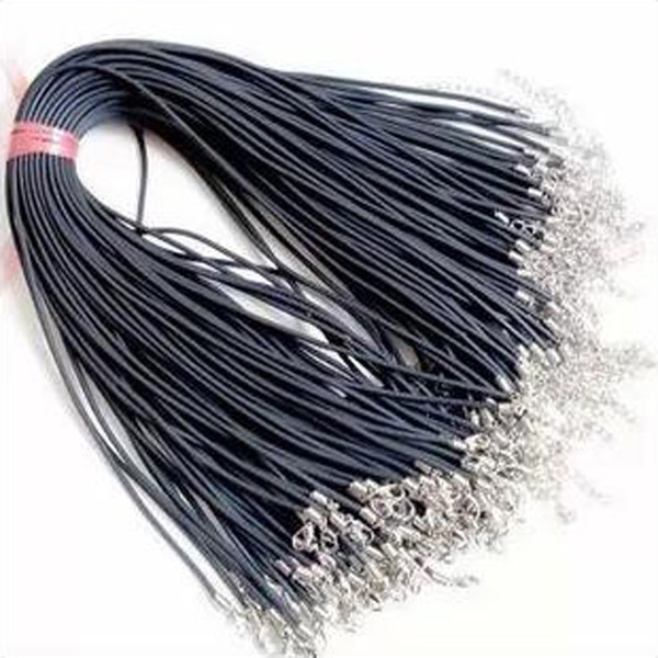 Bulk Wax Leather Snake Necklace Black Cord String Rope Wire Extender Chain with Lobster Clasp DIY Fashion jewelry component