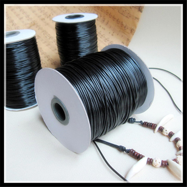 new 170 meters 1.5mm black waxed thread high quality soft gloosy wax cord String Strap for necklace pendant bracelet diy jewelery #01