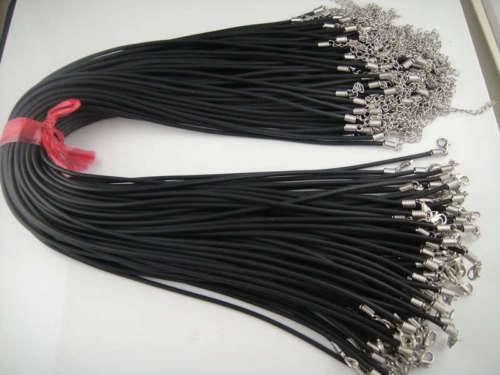 Wholesale 100pcs Black Imitation Suede Leather Necklace Cord with Lobster Clasps Rope Free Shipping