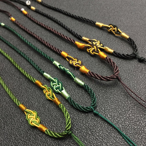 Newly jade jadeite rope hand knitting necklace silk thread ropes DIY Cord fit for jade pendants 20pcs