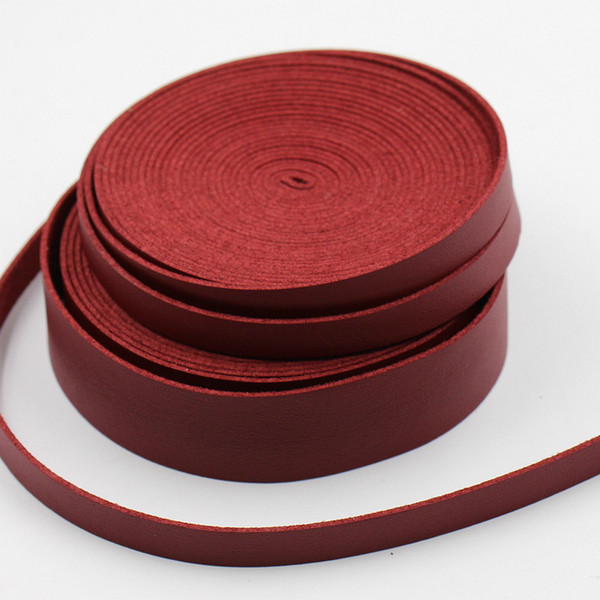 5m/piece 10/15/20/25/30mm Width Wine Red color Single side PU Leather Cord Suede Cord For DIY Jewelry Accessories Gift wrapping belt