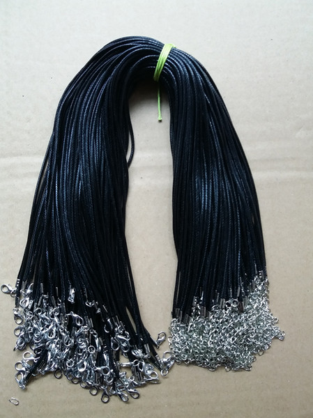 DIY jewelry Accessories Fitting 100pcs Black 1.5/2 mm Wax roper Necklace Cord For DIY Craft Jewelry 18''