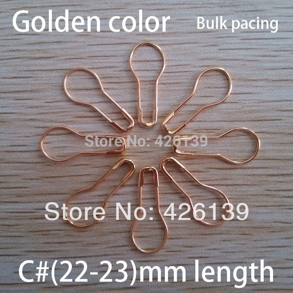 Wholesale-free shipping 1000pcs/lot C# 22mm length metal pear shaped gold safety pins steel brooch pin 4 colors for choose