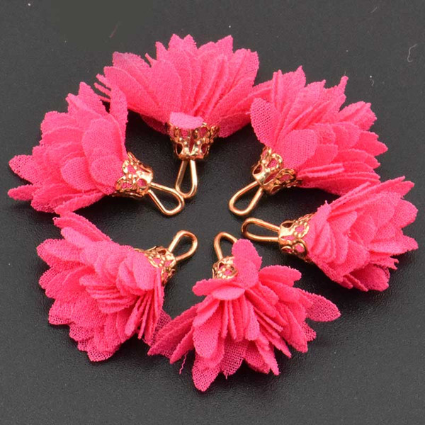 Tassels For boho Jewelry Diy Suede Tassel Flower Charm Pendants For Supplies bracelet Necklace Bracelet Making Earring Accessories 10pcs