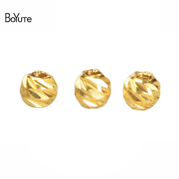 BoYuTe 100Pcs 3MM 4MM Metal Brass Bodhi Beads for Fashion Jewelry Making Diy Accessories Jewelry & Accessories