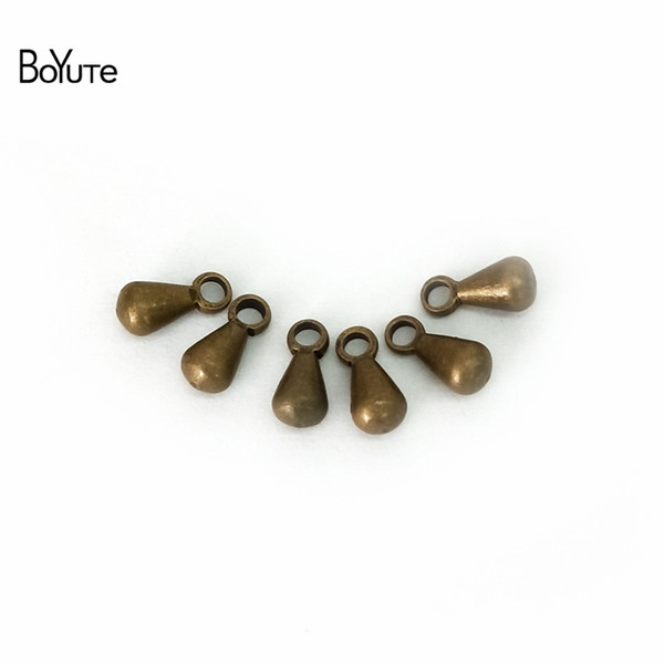 BoYuTe 500Pcs 3*6MM Antique 3 Colors Metal Water Drop Bead Extender Chain End Beads DIY Jewelry Findings Accessories