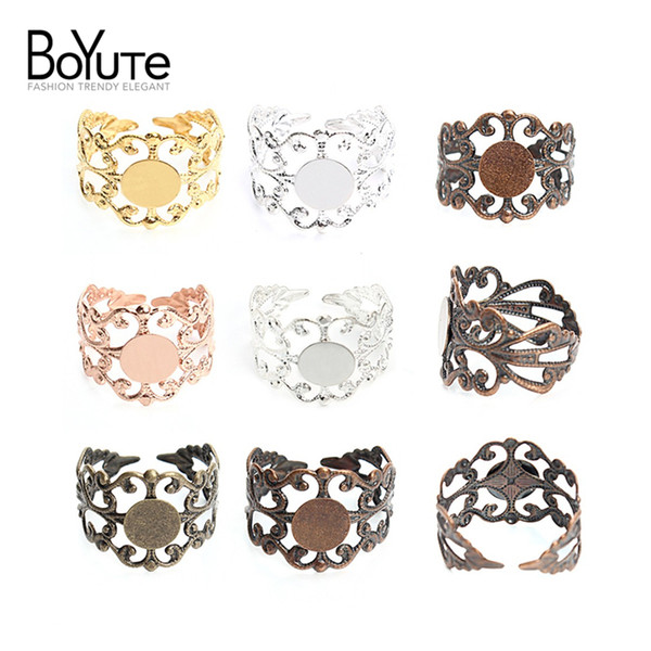 20Pcs 6 Colors Round 8mm HOT Sale Ring Base Vintage Jewelry Findings & Components Adjustable Ring Setting