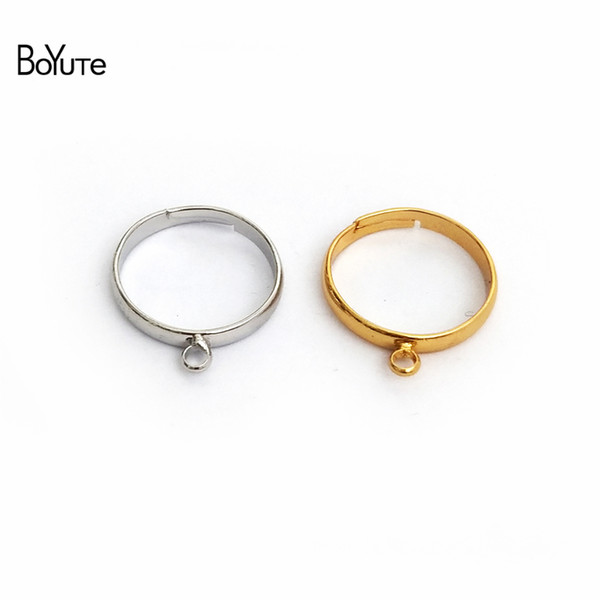 BoYuTe 20Pcs 4 Colors Adjustable Ring Base Settings with One Loop Fashion Diy Jewelry Accessories Parts