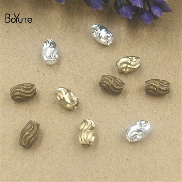 BoYuTe 100Pcs 3 Colors 5*7MM Hot sale Metal Brass Oval Fashion Beads Diy Beads Beads Jewelry Making