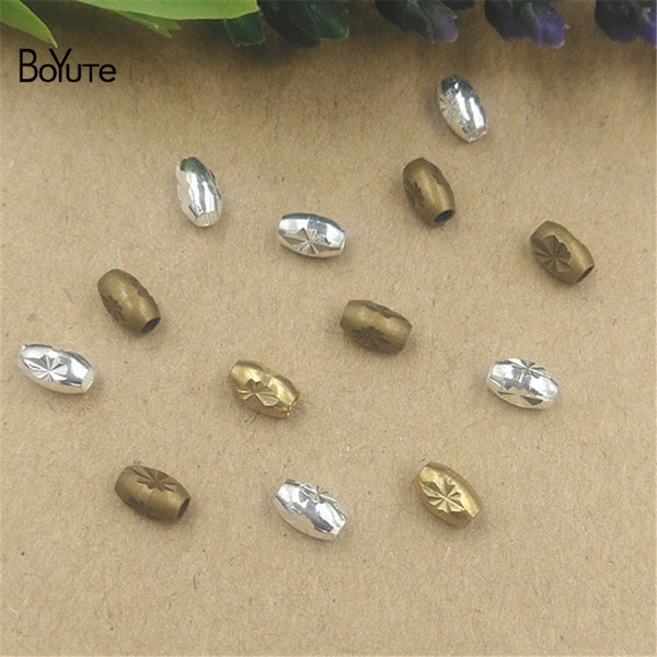 BoYuTe (100 Pieces/Lot) 3 Colors 4*6MM Hot sale Metal Brass Oval latest version Diy Beads Jewelry Making