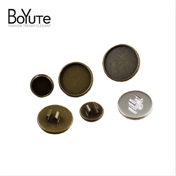 BOYUTE 30Pcs 10-20mm Cabochon Base Tray Vintage Antique Bronze Silver Fashion Hair Rope Jewelry Clasps CL0293