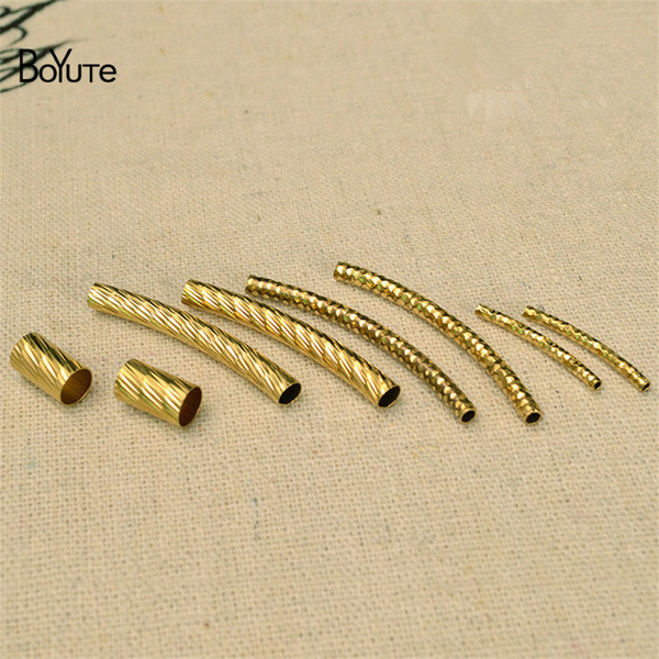 BoYuTe 100Pcs HOT Sale Metal Brass Tube Bend Fashion Diy Accessories Parts for Jewelry Making Components