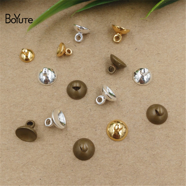 BoYuTe (100 Pieces/Lot) 5 Colors 6MM 8MM 10MM Metal Brass Bead Caps End Stopper Clasp DIY Jewelry Findings