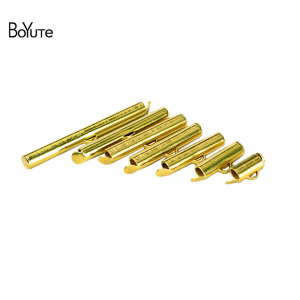 BoYuTe 100Pcs Length 10/15/20/23/25/30/40MM Metal Copper Tube Connector Diy Accessories Parts for Jewelry Making