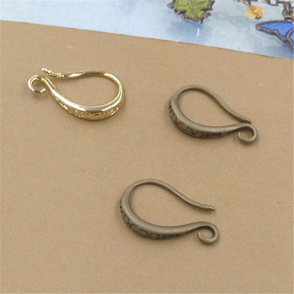 BOYUTE 100Pcs 4 Colors 10*15MM HOT sale Carved Earring hooks Jewelry Findings Diy Hooks for Earrings