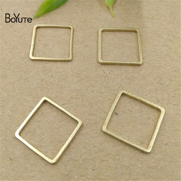 BoYuTe 100Pcs 14MM 20MM HOT Sale Filigree Brass Square Connector Charms 4 Colors DIY Jewelry Materials