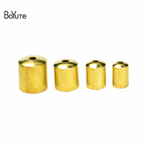 BoYuTe 100Pcs 11 Sizes Metal Brass Tassel Leather Cord End Caps Clasp DIY Jewelry Accessories Parts