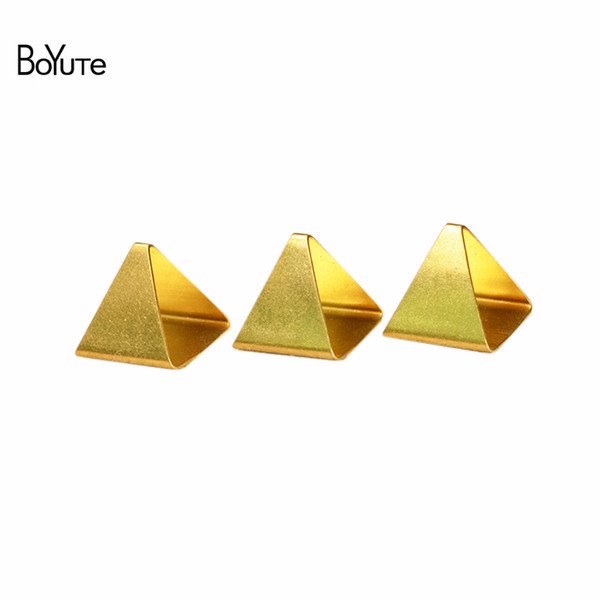 BoYuTe 100Pcs 12*12*11MM Hot sale Metal Brass Triangle shape Tube Diy Jewelry Accessories Parts Jewelry Making